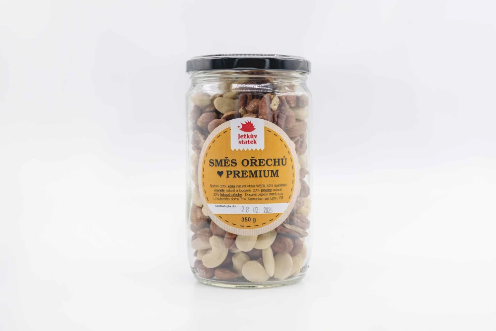 Směs ořechů Premium 350g ve sklenici