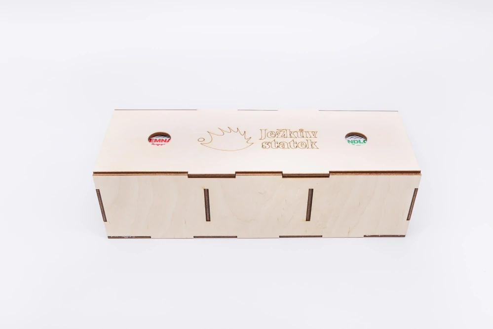 Dárková dřevěná krabička se 3 paštikami